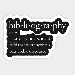 Bibliography Definition White Text Sticker